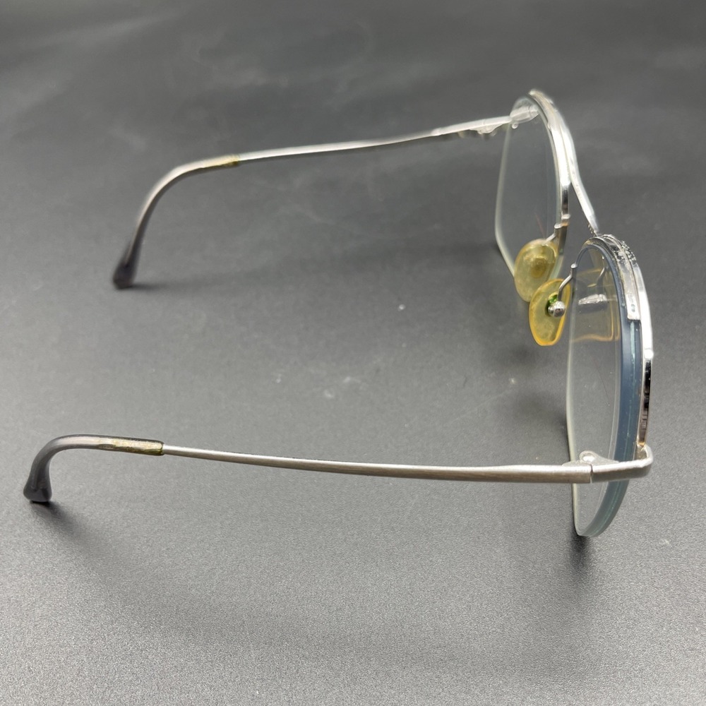 Vintage Tania Flair Optics Eyeglasses Frame Metal Silver Tone Japan RGP 135 - Picture 8 of 8